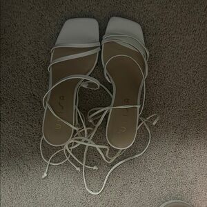 Unisa White Lace-Up Sandals